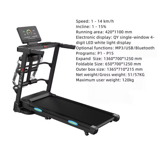 Tapis de course électrique pliable DB Fitness avec écran LED